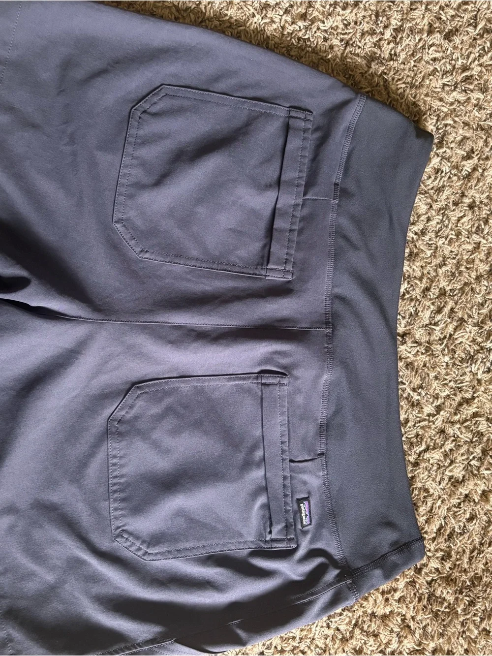 Patagonia Women’s Baggies Shorts Navy Blue Size Large Trail Running Hiking EUC